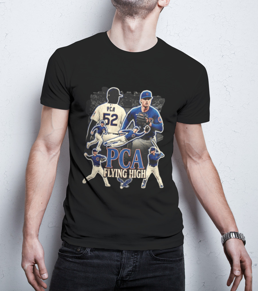PCA Flying High Chicago Cubs Pete Crow Armstrong Multiple Action Poses T-Shirt
