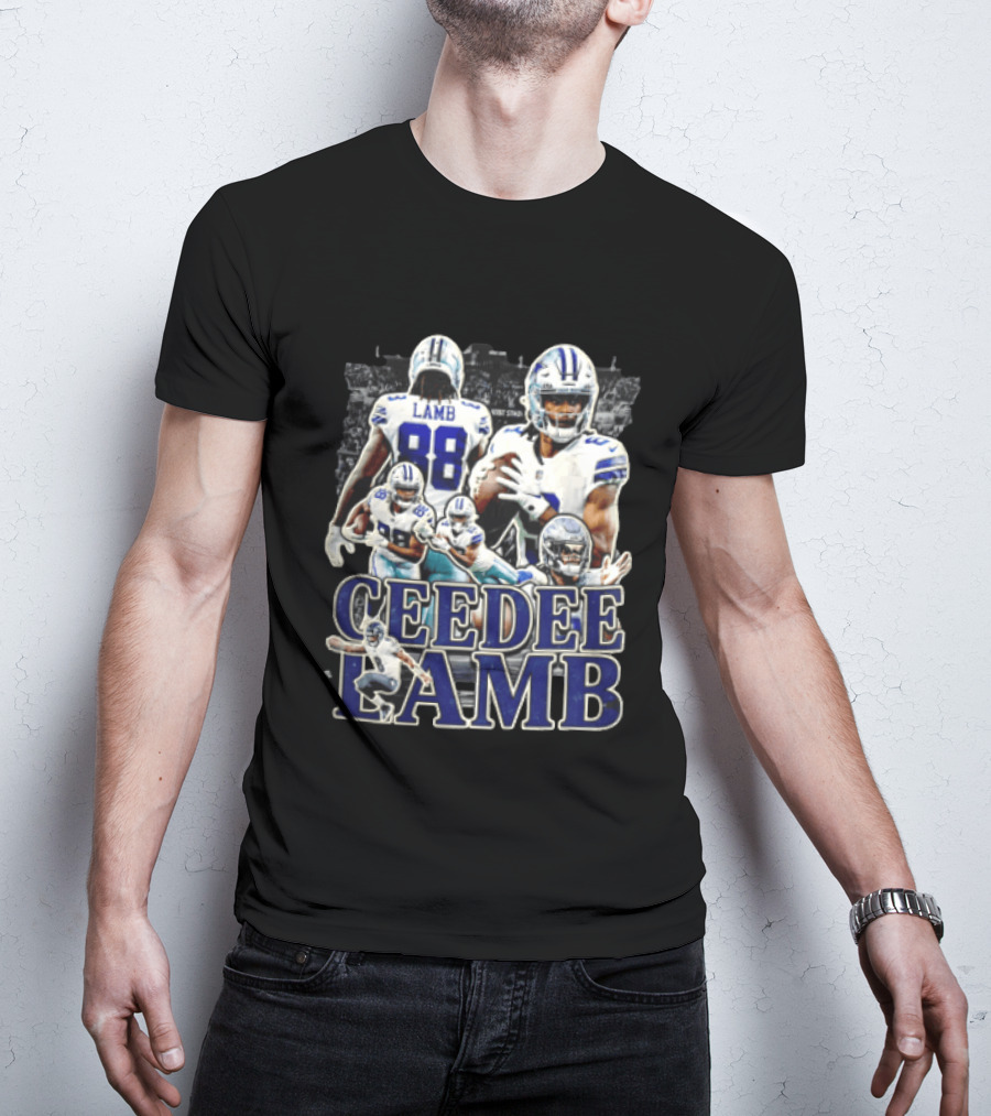 Dallas Cowboys Ceedee Lamb 88 NFL Football Multiple Action Poses T-Shirt