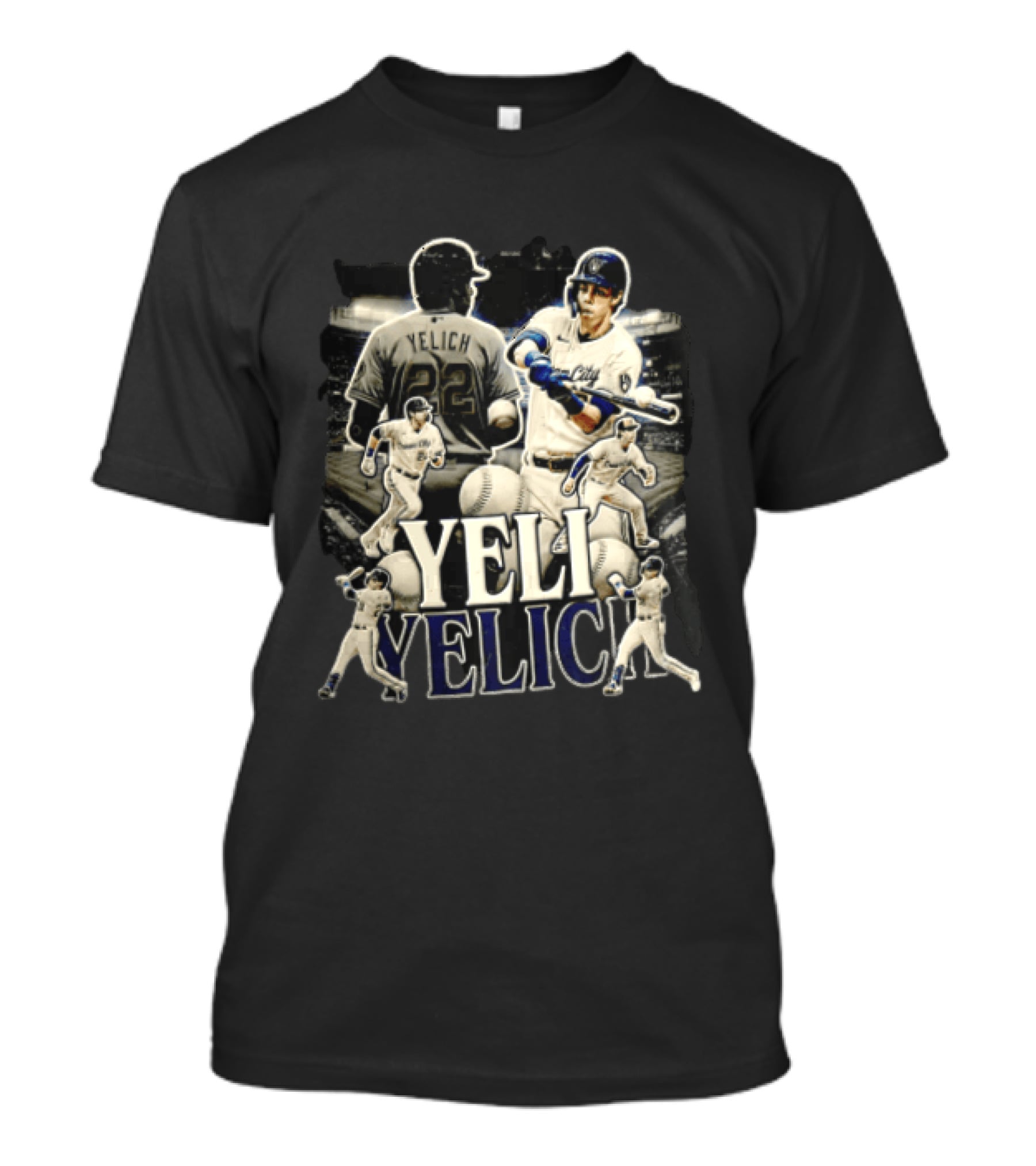 Milwaukee Brewers Yelich Baseball Player Action Poses 22 T-Shirt