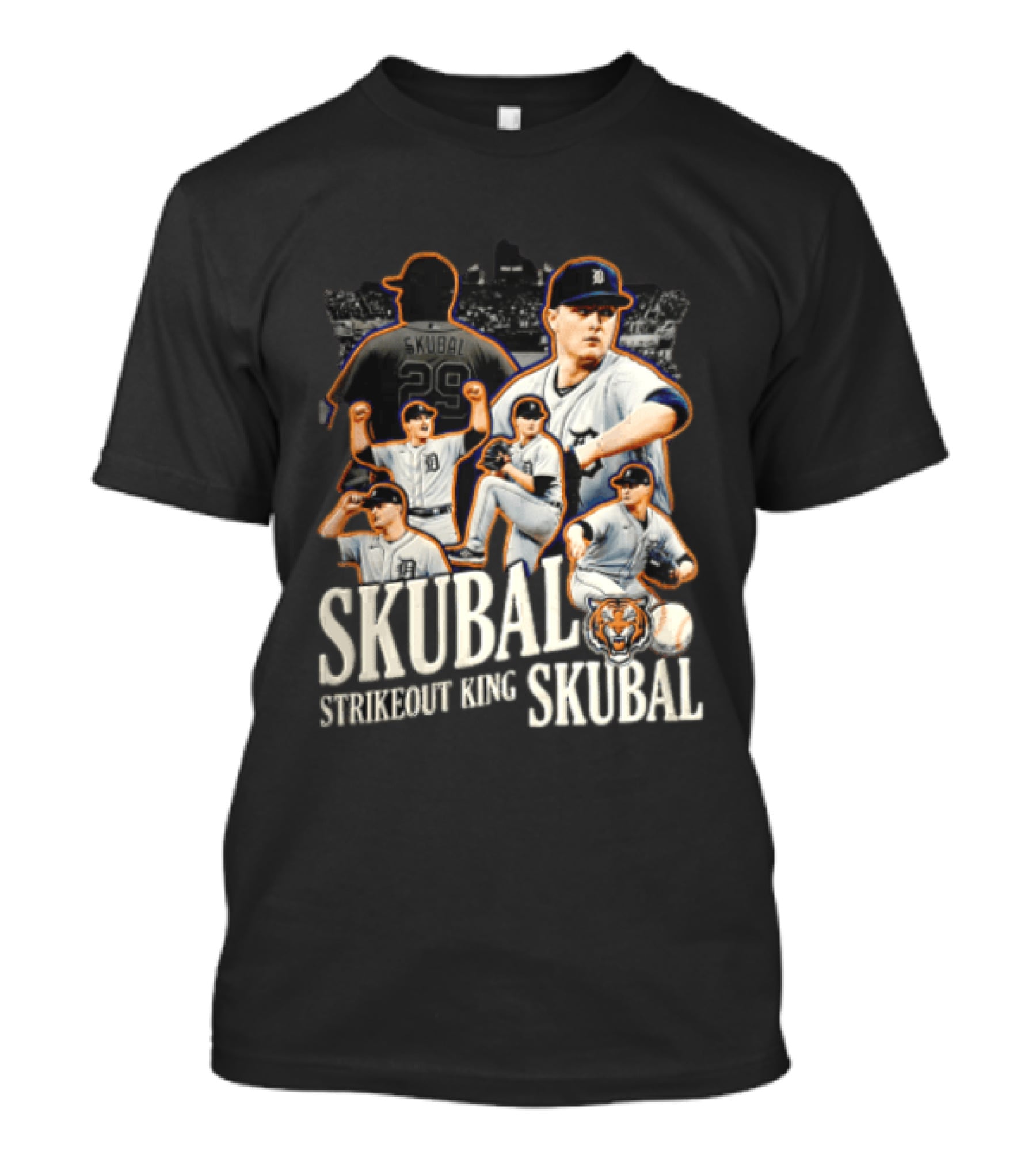 Detroit Tigers Skubal Strikeout King Baseball Pitcher Tiger T-Shirt