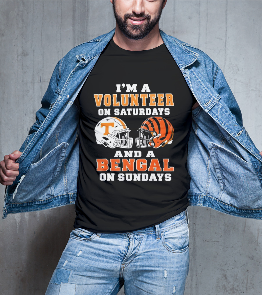 Volunteer On Saturdays Bengal On Sundays Football Helmets T-Shirt