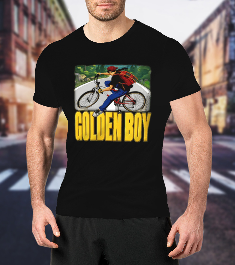 Golden Boy Kintaro Oe 1995 2025 Anime Boy Riding Bicycle Backpack T-Shirt