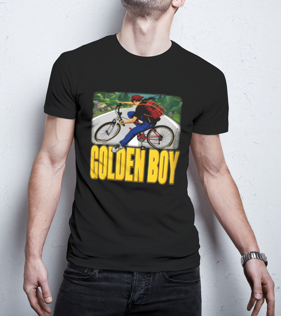 Golden Boy Kintaro Oe 1995 2025 Anime Boy Riding Bicycle Backpack T-Shirt
