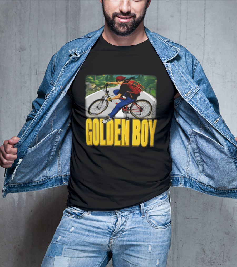 Golden Boy Kintaro Oe 1995 2025 Anime Boy Riding Bicycle Backpack T-Shirt