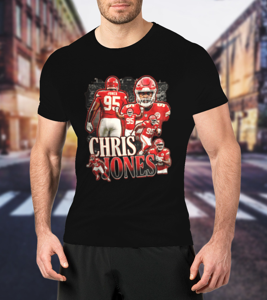 Kansas City Chiefs Chris Jones Football Player 95 Multiple Action Poses T-Shirt