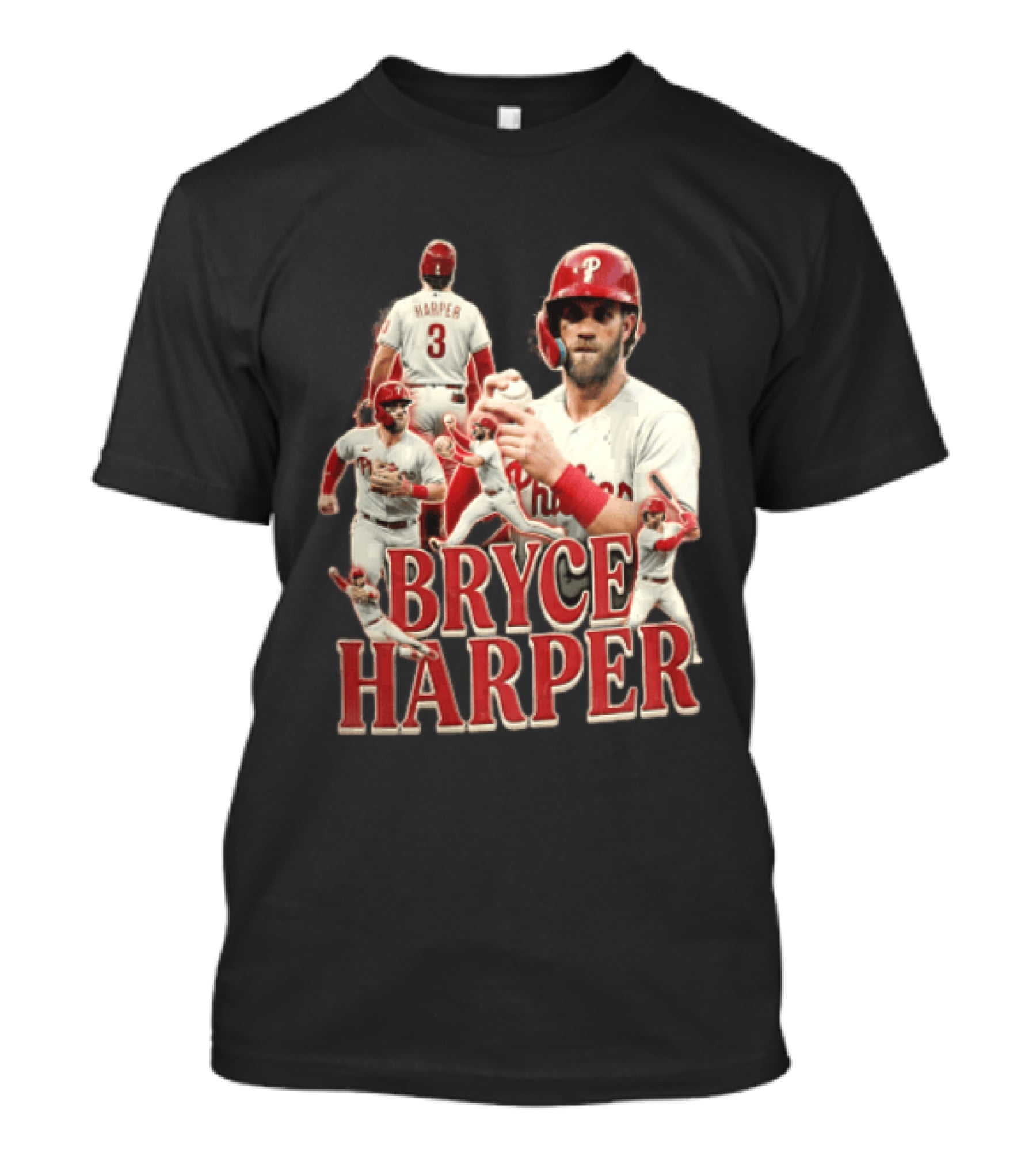 Philadelphia Phillies Bryce Harper Baseball Poses Vintage Look T-Shirt