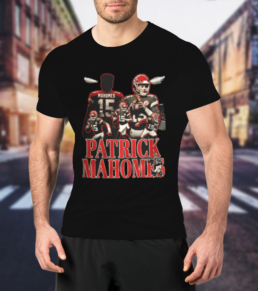 Kansas City Chiefs Patrick Mahomes Vintage Football Player Collage T-Shirt