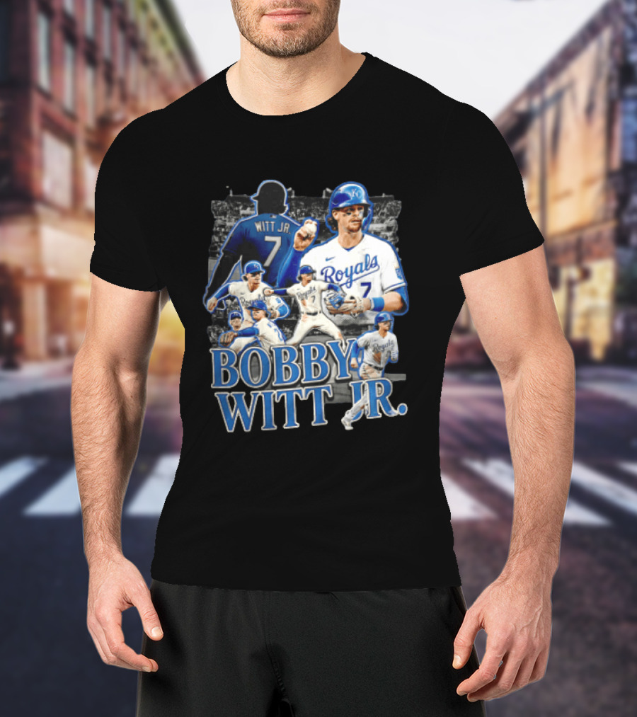 Kansas City Royals Bobby Witt Jr Multiple Poses Collage T-Shirt