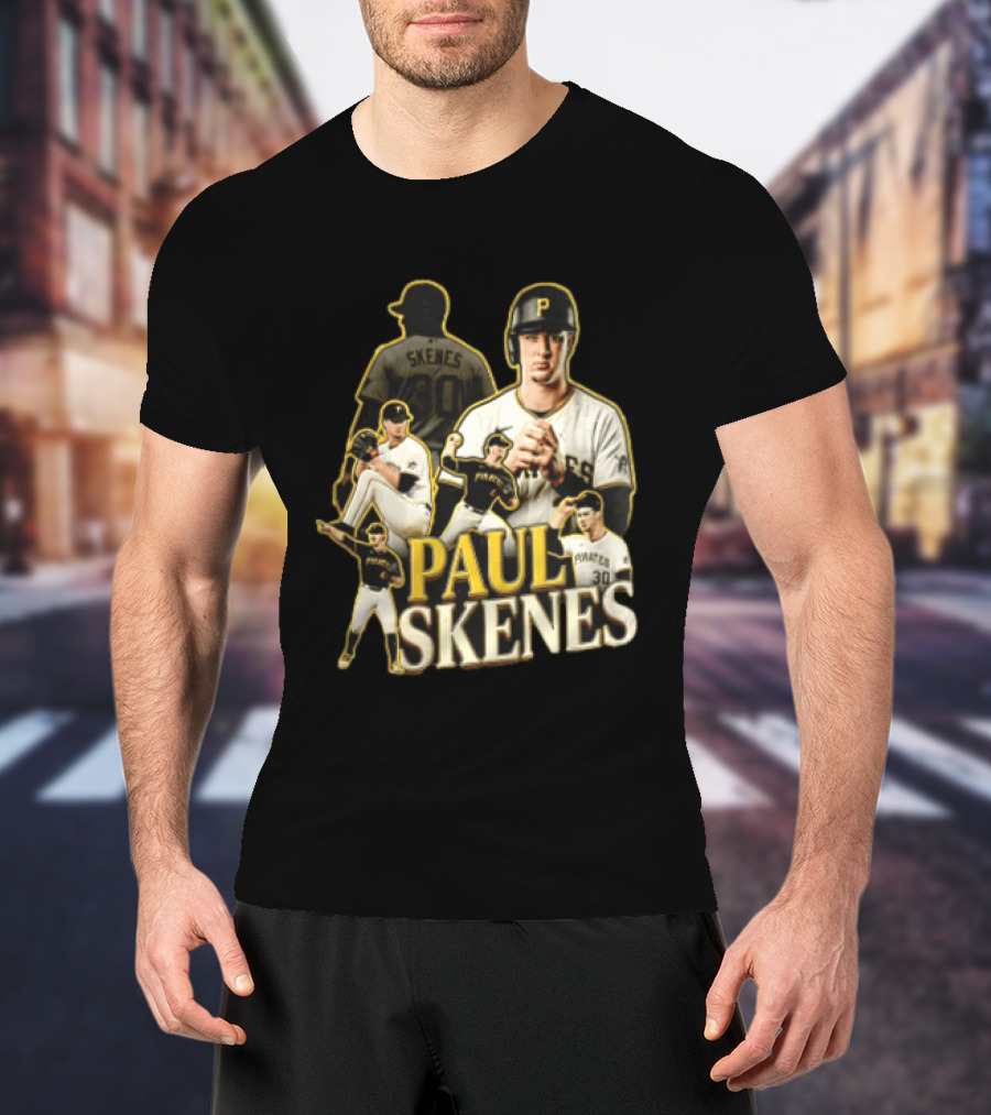 Pittsburgh Pirates Paul Skenes Jersey Pitching Fielding Action T-Shirt