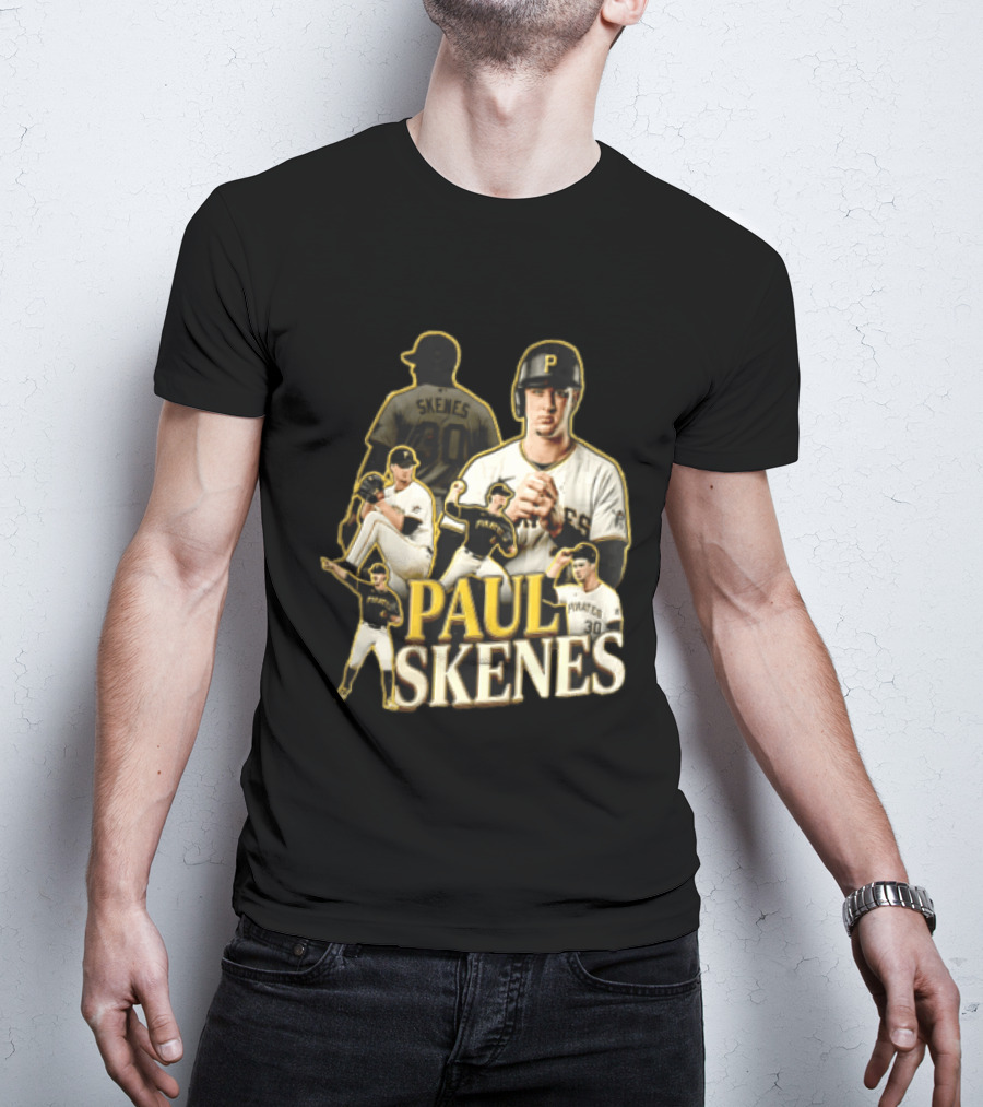 Pittsburgh Pirates Paul Skenes Jersey Pitching Fielding Action T-Shirt