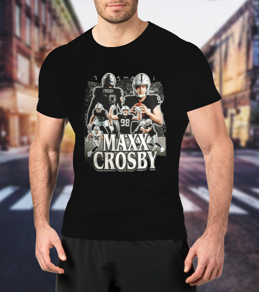 Las Vegas Raiders Maxx Crosby Multiple Action Poses Football Player T-Shirt