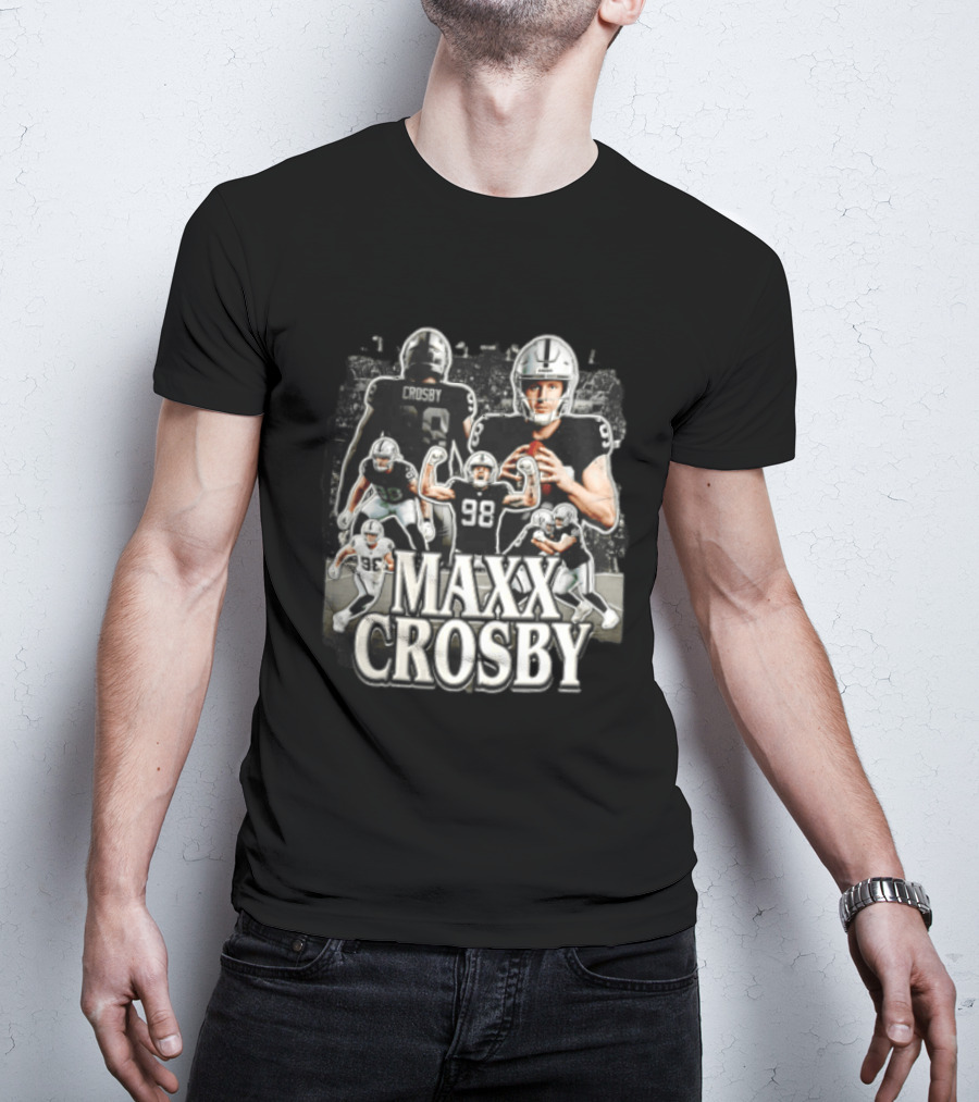 Las Vegas Raiders Maxx Crosby Multiple Action Poses Football Player T-Shirt