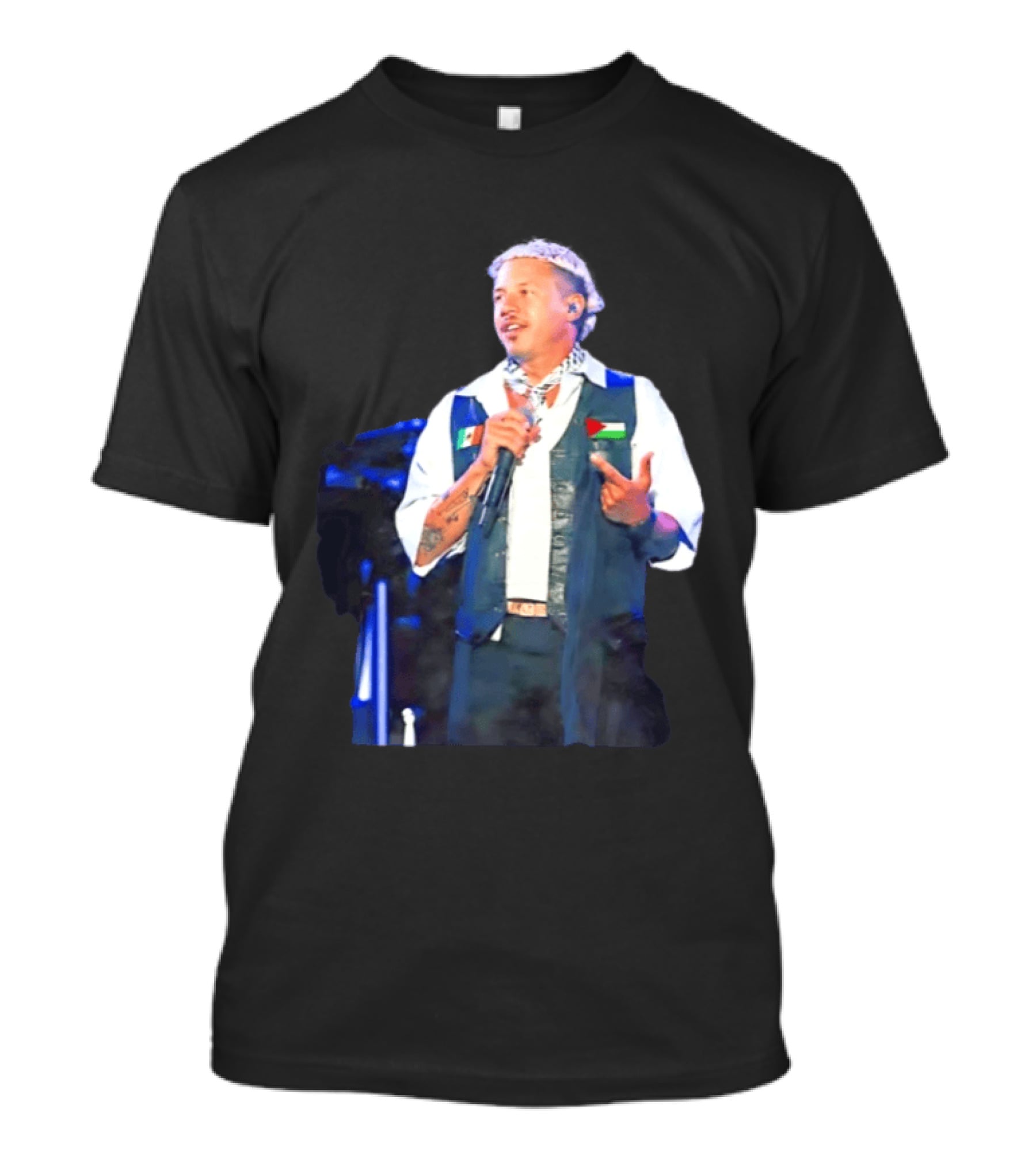 Macklemore Live Performance Vest With Flag Patches T-Shirt
