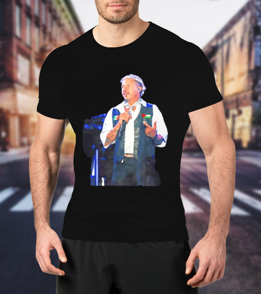 Macklemore Live Performance Vest With Flag Patches T-Shirt