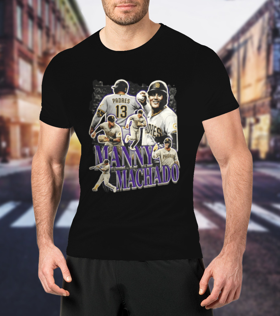 Manny Machado San Diego Padres MLB Baseball Star Player Collage T-Shirt