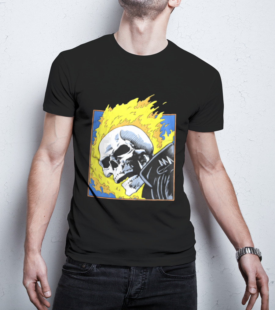 Marvel Ghost Rider Flaming Skull 1976 Comic Cover T-Shirt