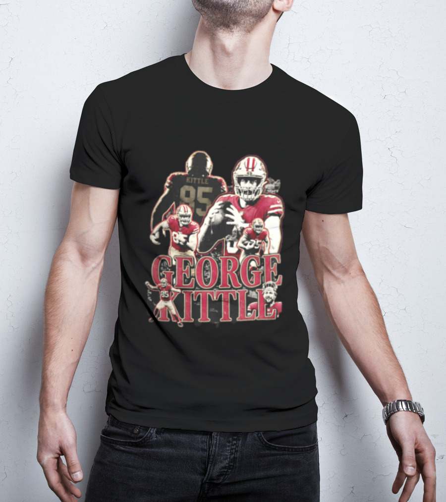 San Francisco 49ers George Kittle Number 85 Football Collage T-Shirt