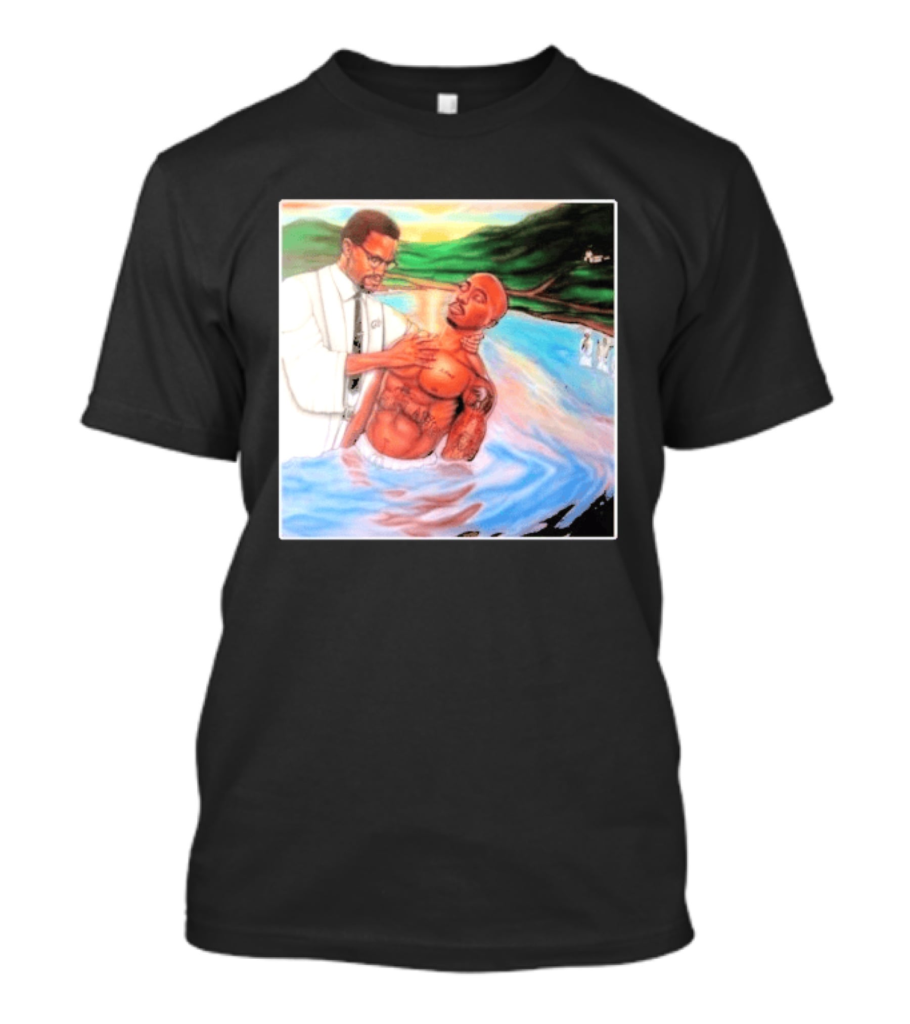 Tupac Shakur Baptism Imagery With Spiritual Symbolism T-Shirt