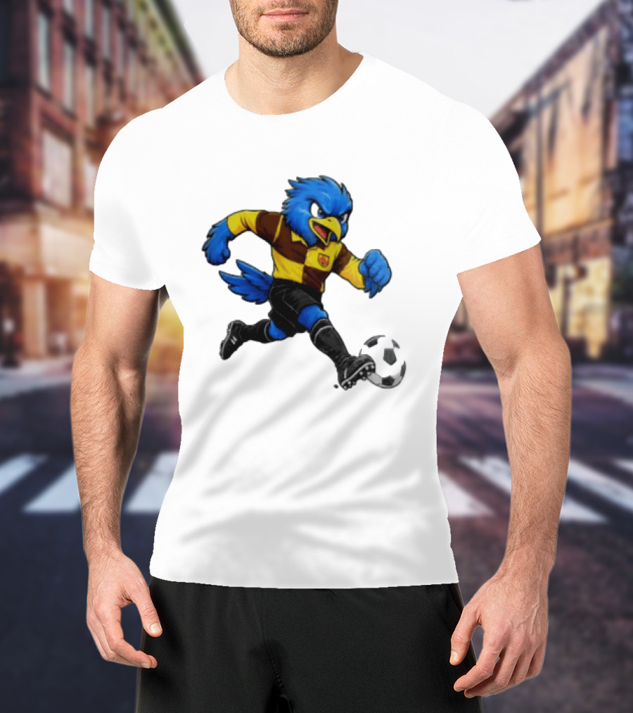 Cardiff Riverside Football Bluebird Mascot Soccer Player T-Shirt