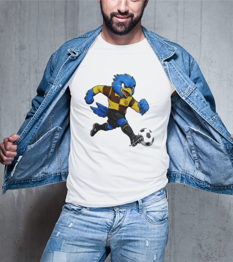 Cardiff Riverside Football Bluebird Mascot Soccer Player T-Shirt