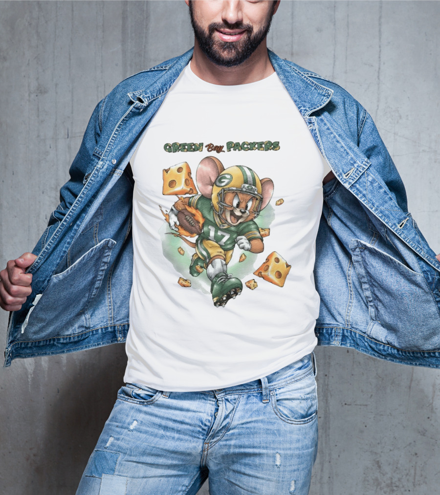 Green Bay Packers 17 Jerry Mouse Football Cheese T-Shirt