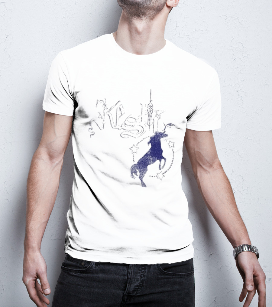 Keshi Stallion Star Circle Horse Blue T-Shirt