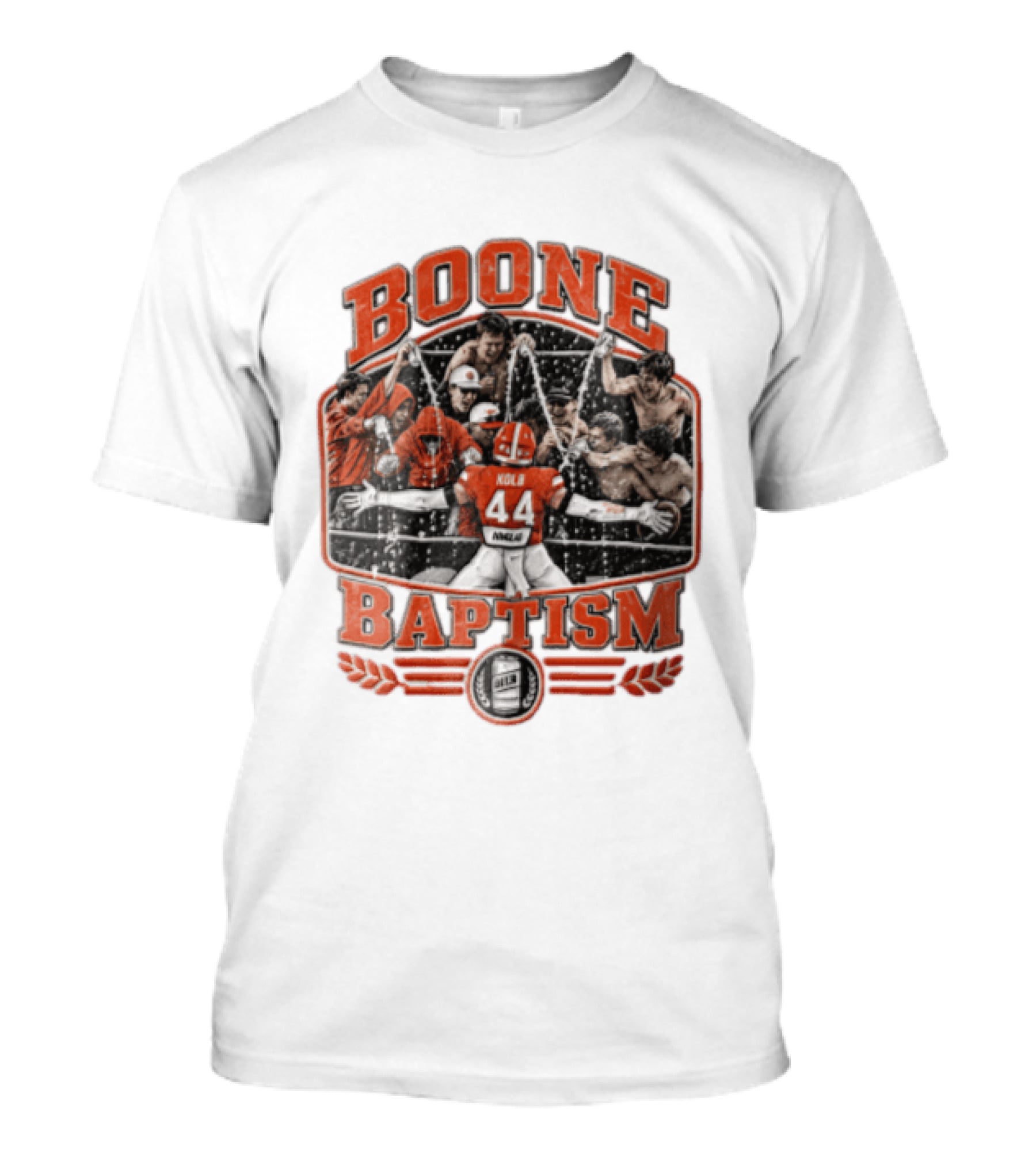 Boone Baptism Kolb Douglas Football Players Spraying Beer Celebration T-Shirt