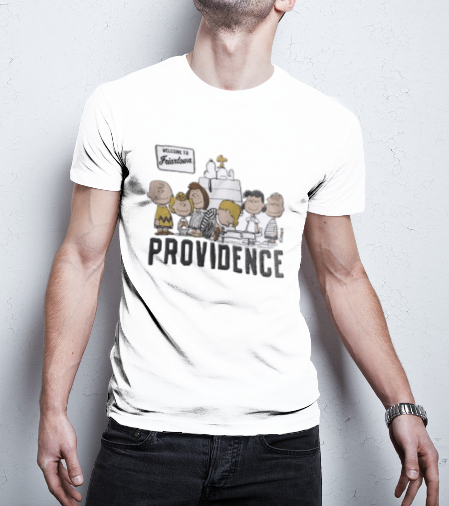 Peanuts X Providence Welcome To Friartown Charlie Brown Snoopy Woodstock Lucy Linus T-Shirt