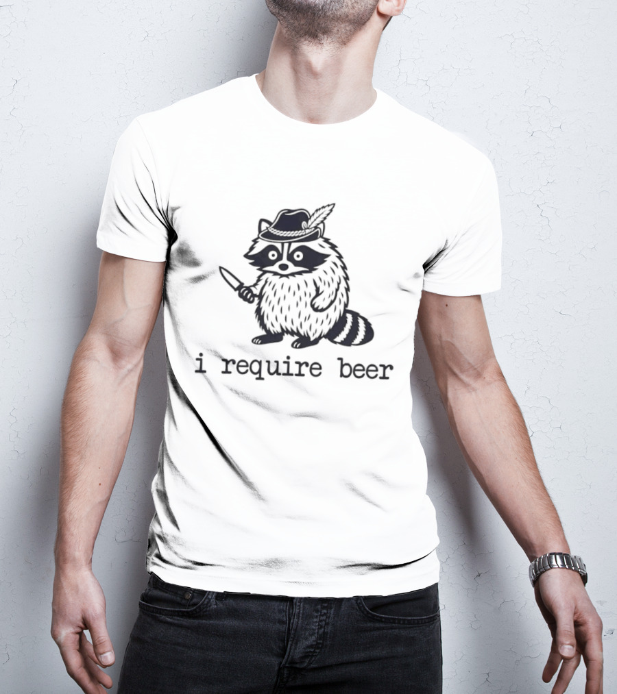Raccoon With A Knife I Require Beer Animal Hat T-Shirt