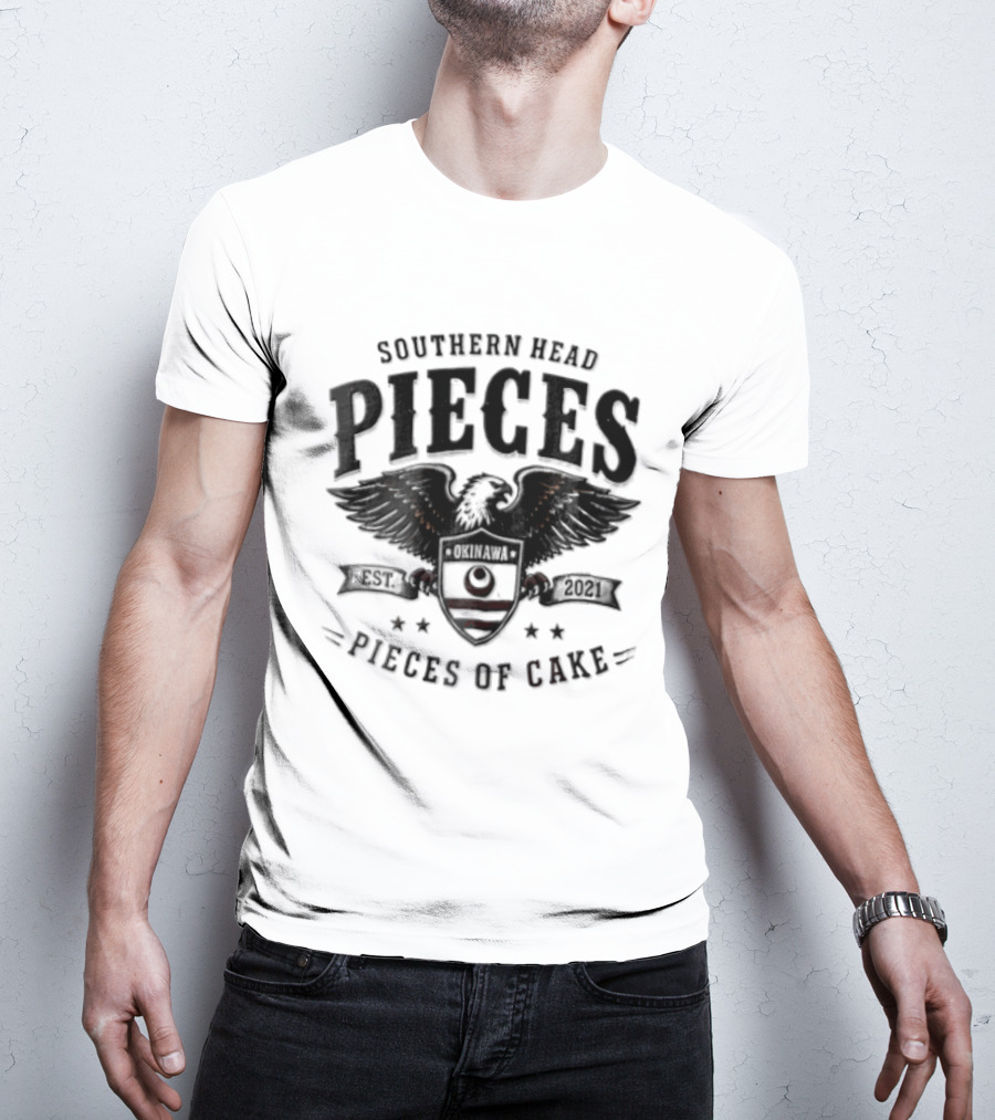 Southern Head Pieces Bald Eagle Spreading Wings Shield Pieces Of Cake 2021 T-Shirt