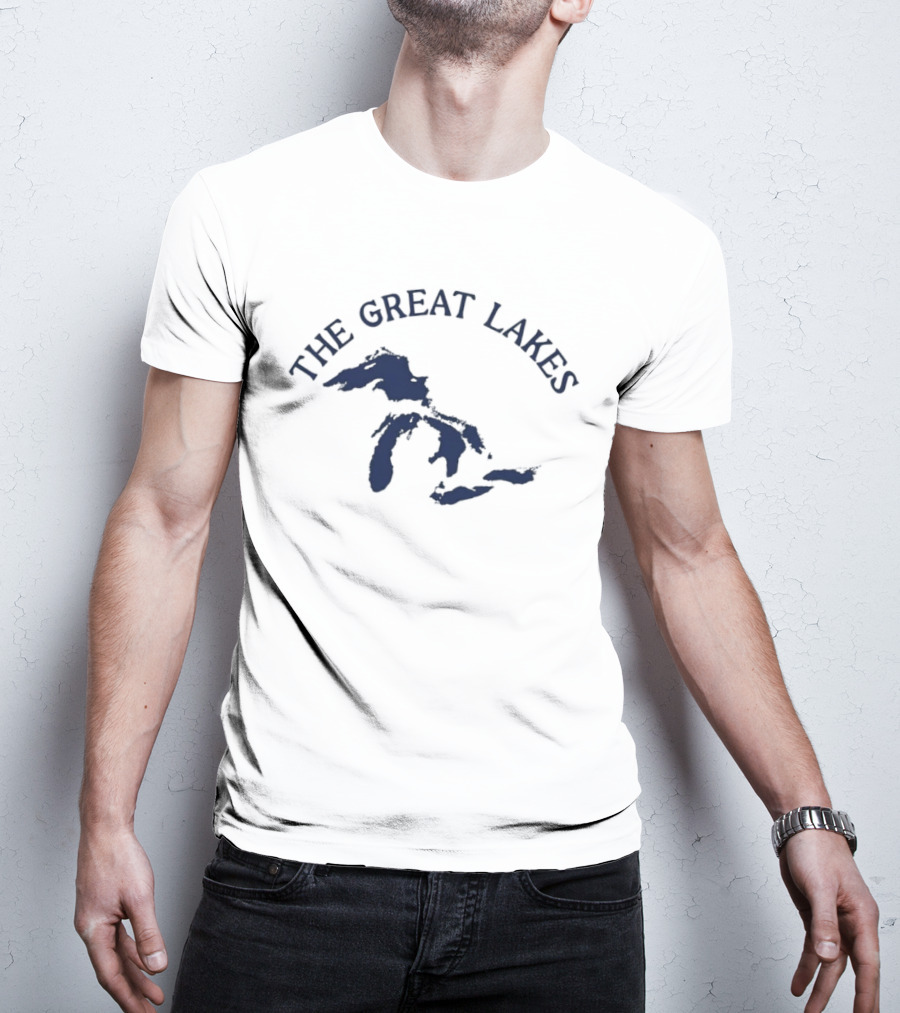 The Great Lakes Map Geography North America Waterways T-Shirt