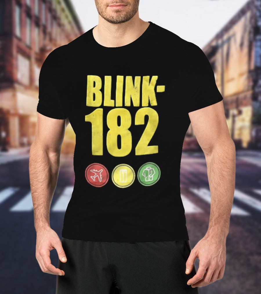 Blink 182 Yellow Airplane Glass T-Shirt
