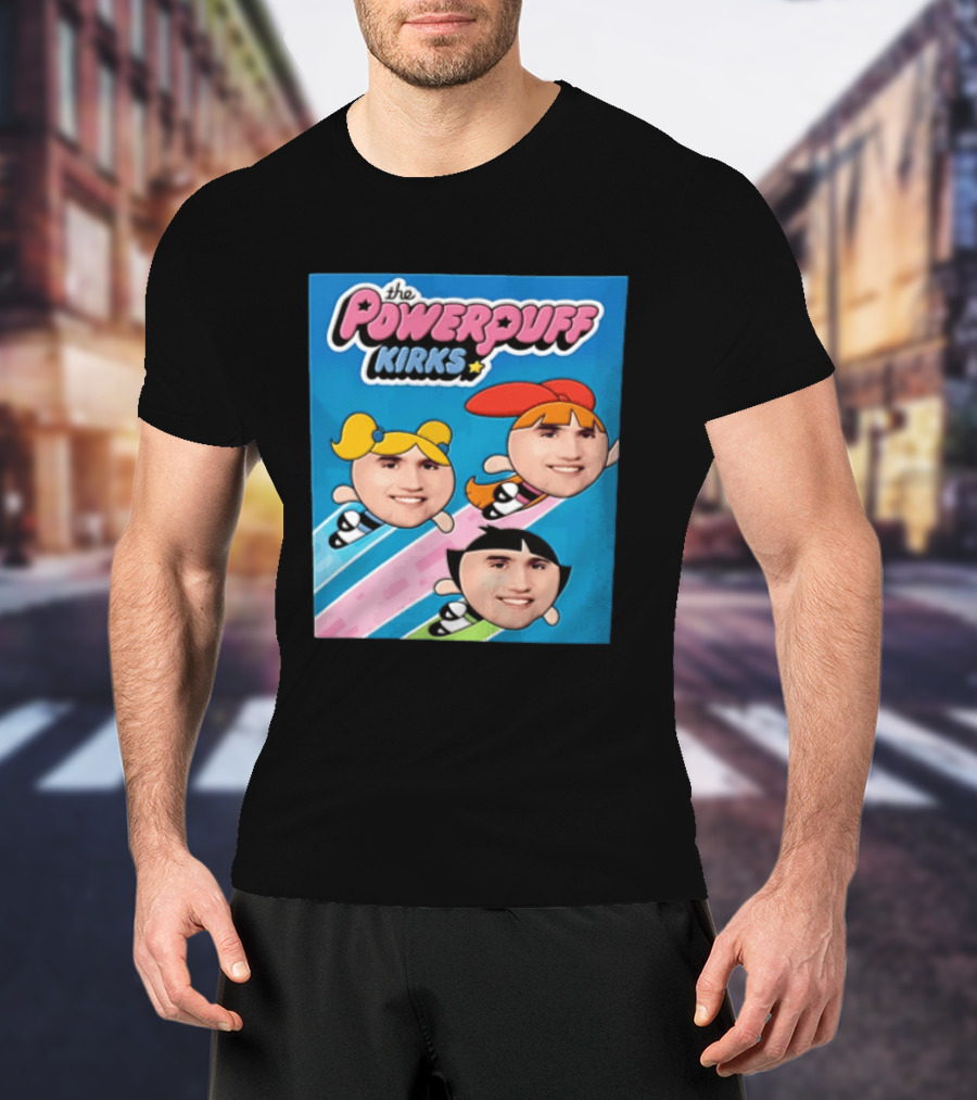 The Powerpuff Kirks Cartoon Characters Flying Faces T-Shirt