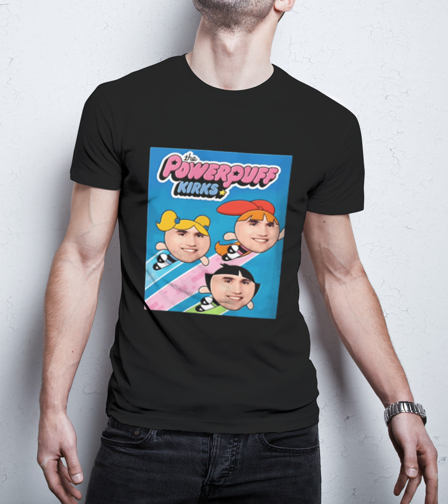 The Powerpuff Kirks Cartoon Characters Flying Faces T-Shirt