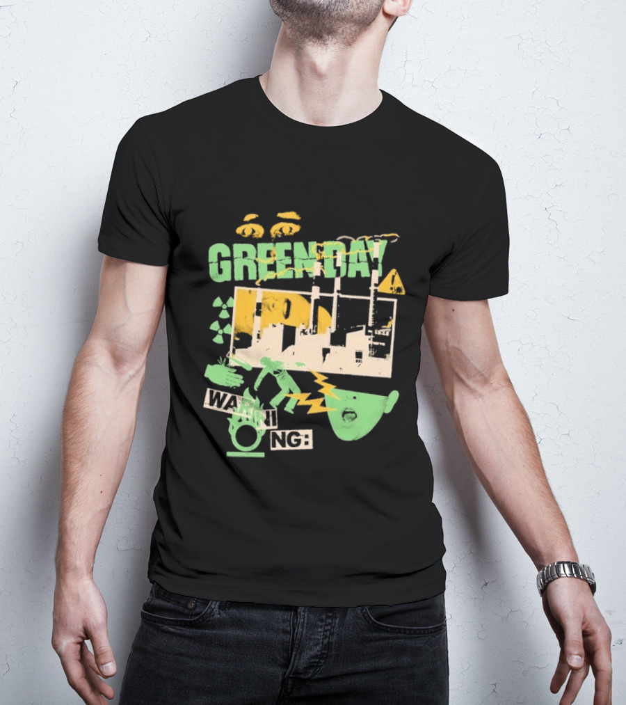 Green Day Warning Power Plant Radiation Hazard T-Shirt