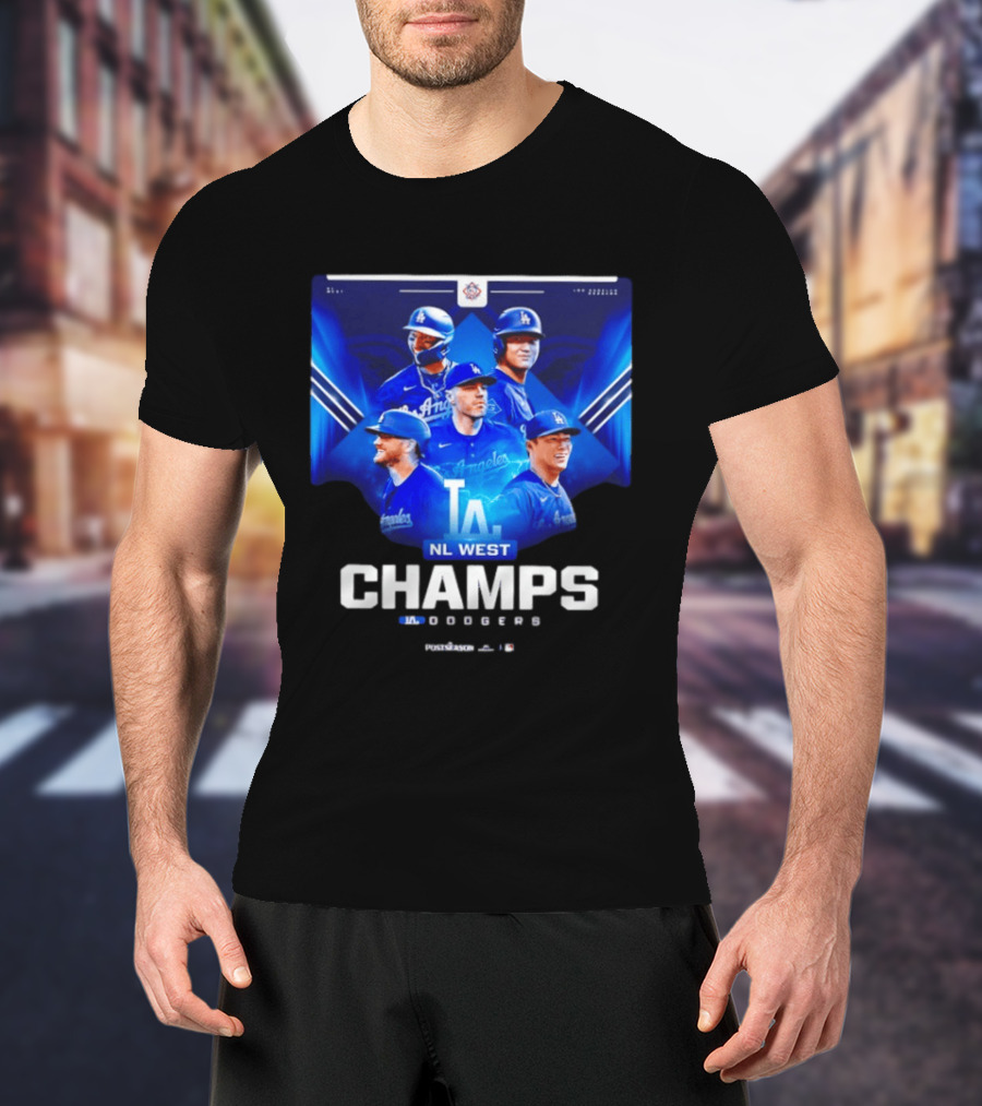 Los Angeles Dodgers NL West Champs 2026 Postseason Player Collage T-Shirt