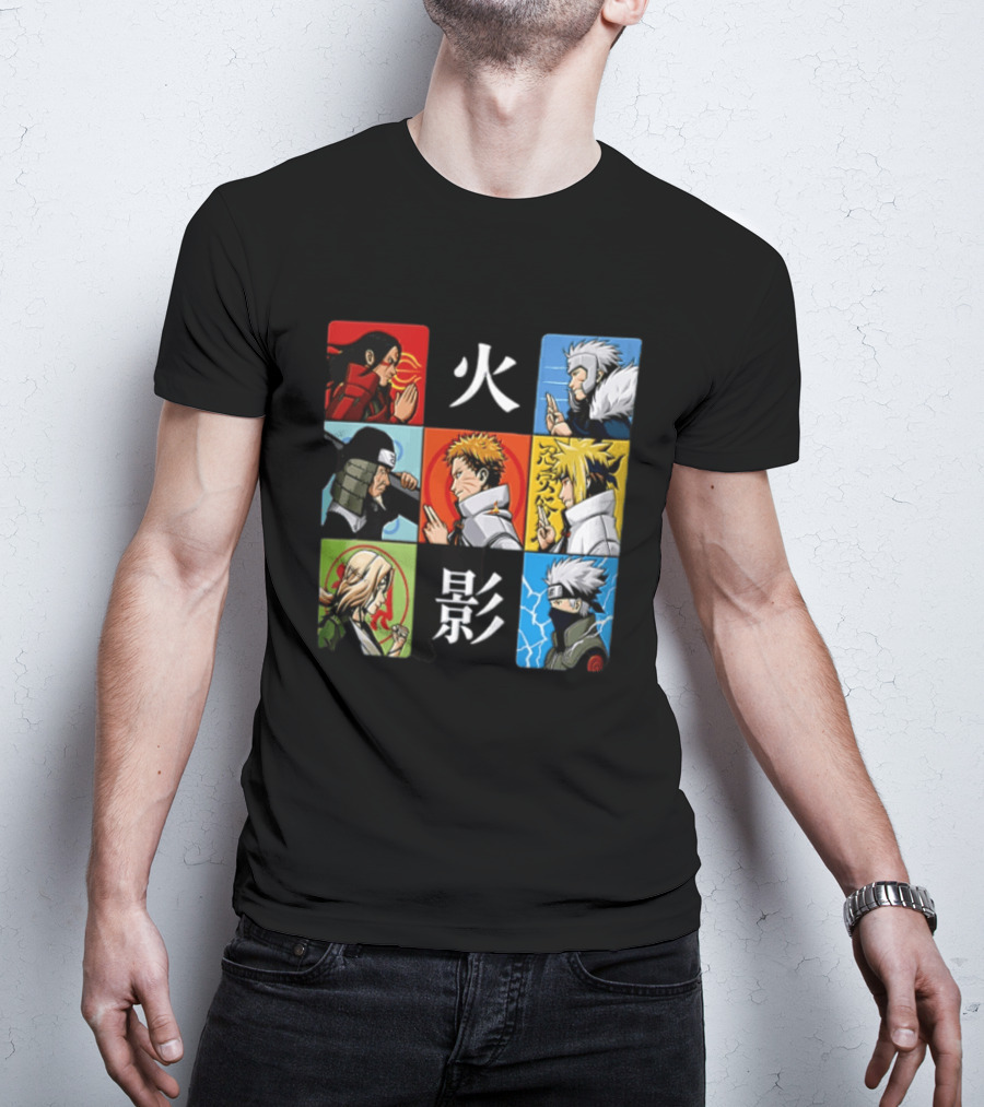 Naruto Leaf Village Hokage Characters Japanese T-Shirt