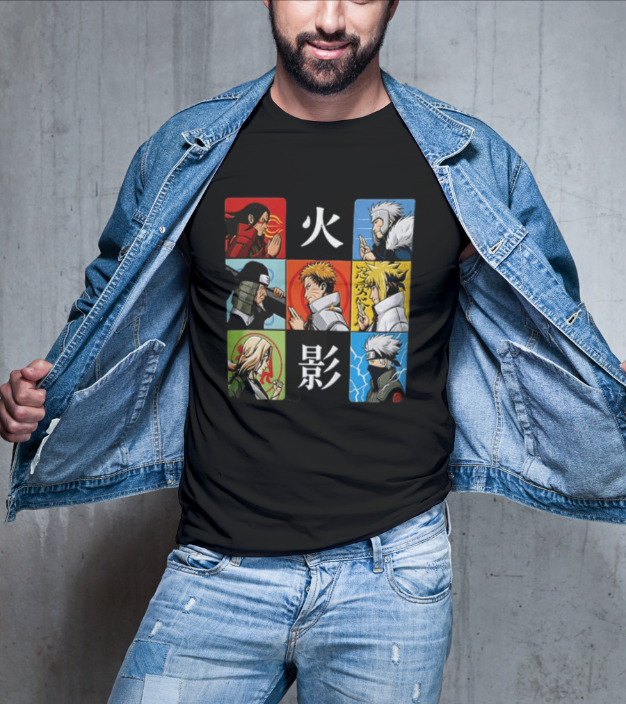 Naruto Leaf Village Hokage Characters Japanese T-Shirt