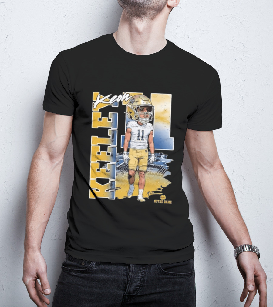Notre Dame Fighting Irish Keon Keeley No 11 NCAA Football Caricature T-Shirt
