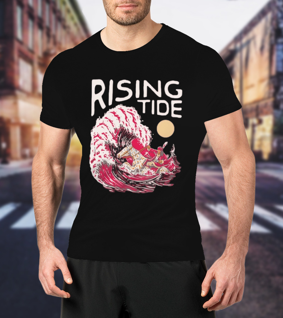 Rising Tide The Great Wave Off Kanagawa Samurai Rider T-Shirt
