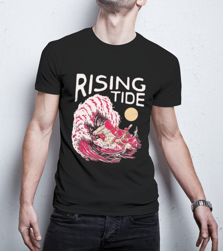 Rising Tide The Great Wave Off Kanagawa Samurai Rider T-Shirt