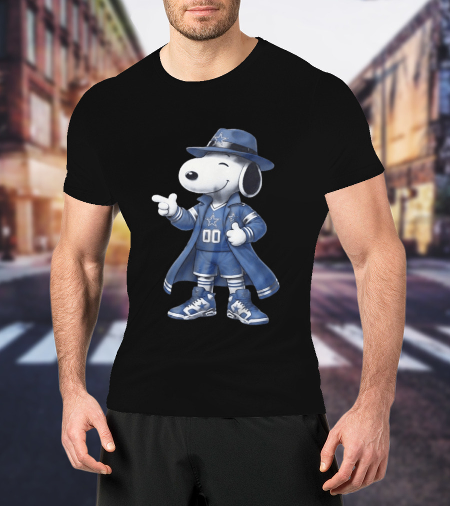 Snoopy Dallas Cowboys 00 Jersey Peanuts Character NFL Team Fan T-Shirt