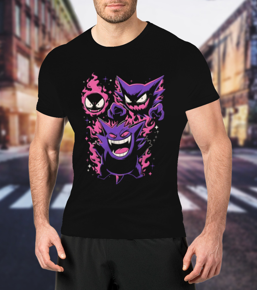 Terror Gang Gengar Haunter Gastly Pokemon Flame T-Shirt