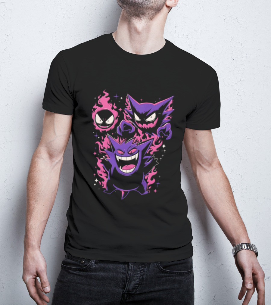 Terror Gang Gengar Haunter Gastly Pokemon Flame T-Shirt