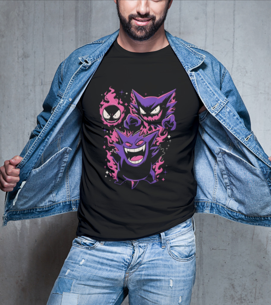 Terror Gang Gengar Haunter Gastly Pokemon Flame T-Shirt