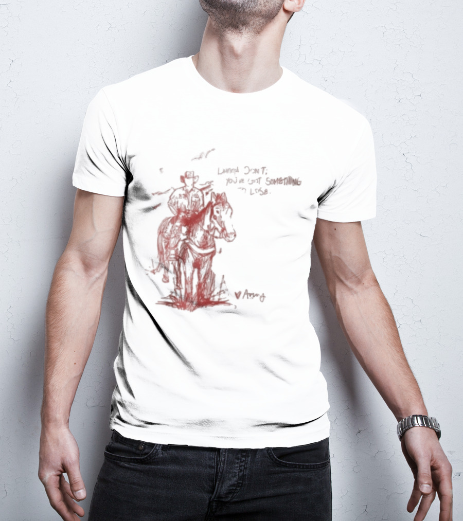 Avery Anna Danny Art Cowboy With Heart And Butterfly T-Shirt