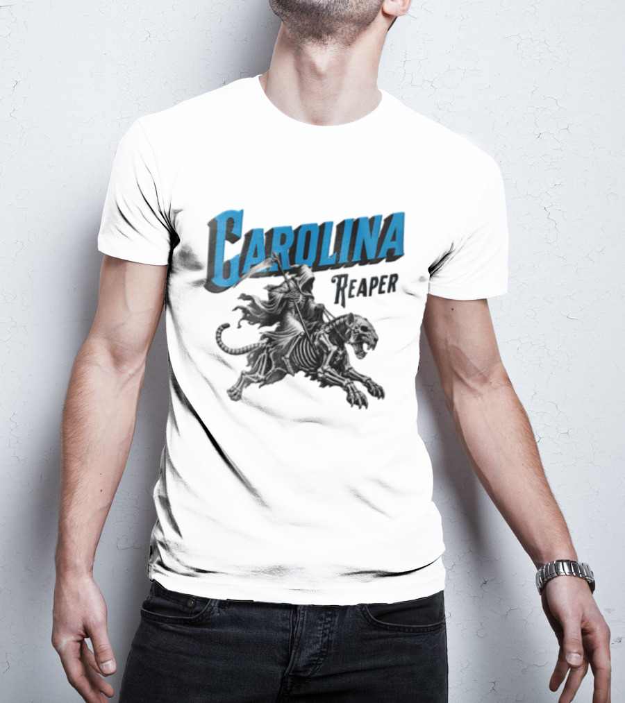 Carolina Reaper Grim Reaper Riding Skeleton Panther T-Shirt