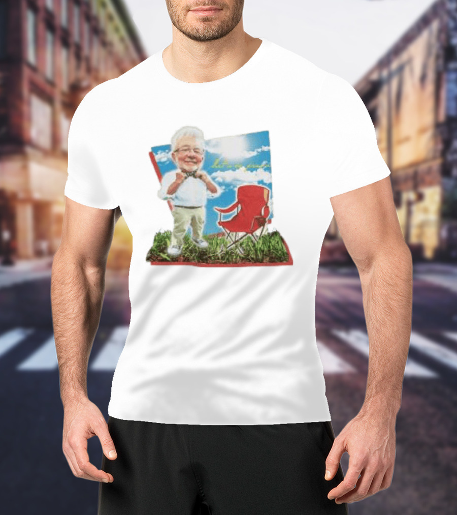 John Chungus Store The John Chungus Show Red Chair And Bowtie Outdoors Clouds Blue Sky T-Shirt