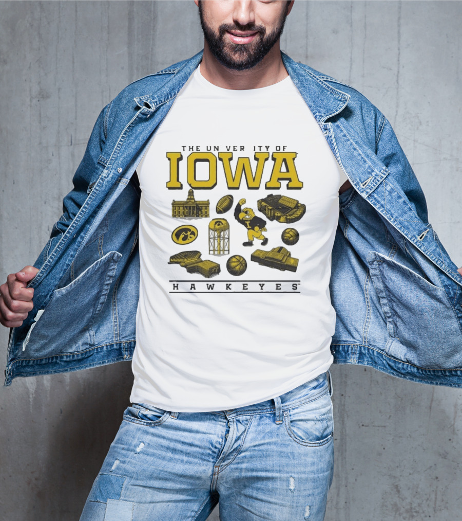 The University Of Iowa Hawkeyes Football Iconography Island T-Shirt