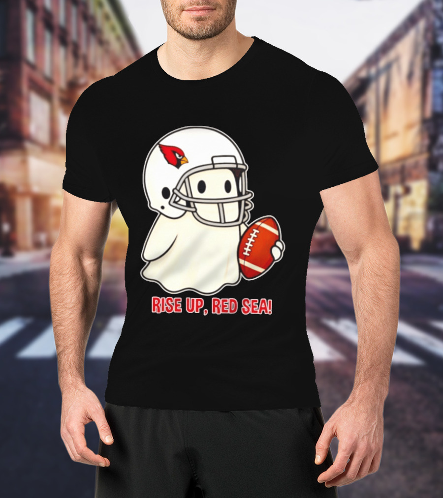 Arizona Cardinals Ghost Football Halloween Rise Up Red Sea 2026 T-Shirt